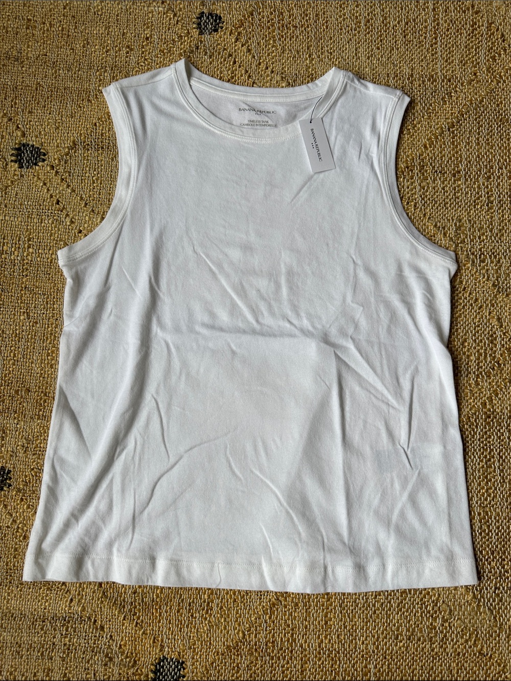 Banana Republic White Sleeveless Tank with Crewneck